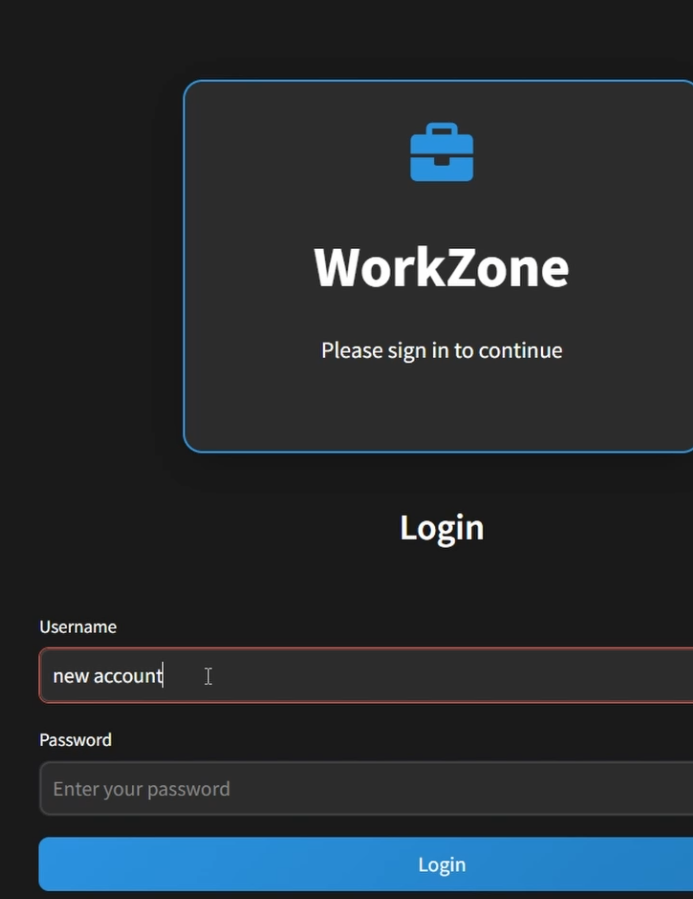 WorkZone — mobile 1