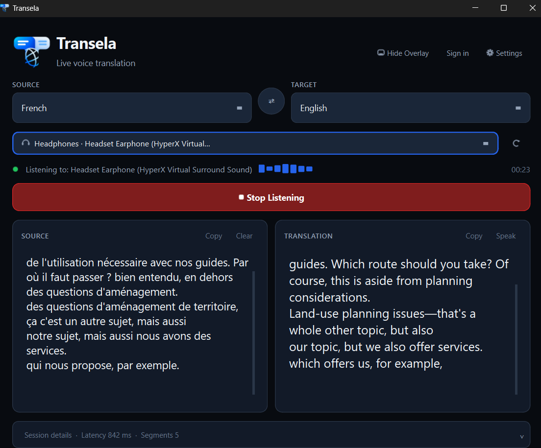 Transela screenshot 2